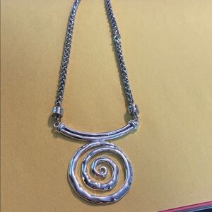 Silver Spiral Pendant Necklace